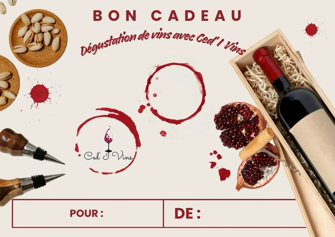 symbole de dégustation et bons cadeaux d’œnologie